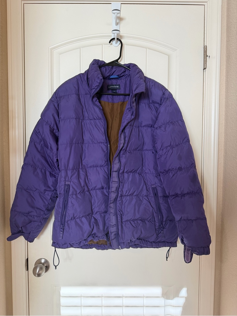 Lands' End Purple Puffer Jacket - Women's Insulated Coat